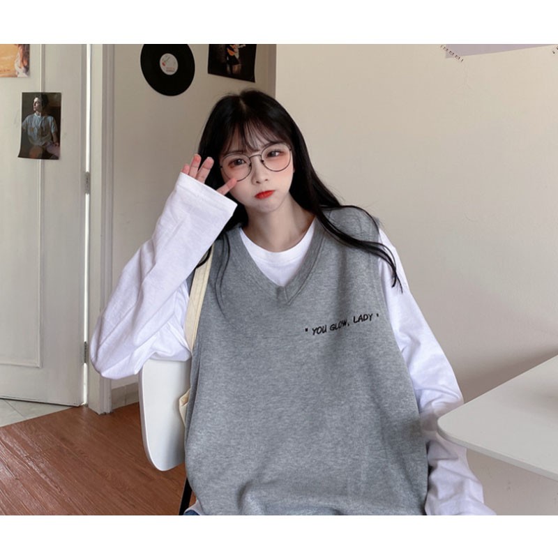 Set áo khoác ghi lê và áo dài tay thời trang năng động trẻ trung cho nữ | BigBuy360 - bigbuy360.vn