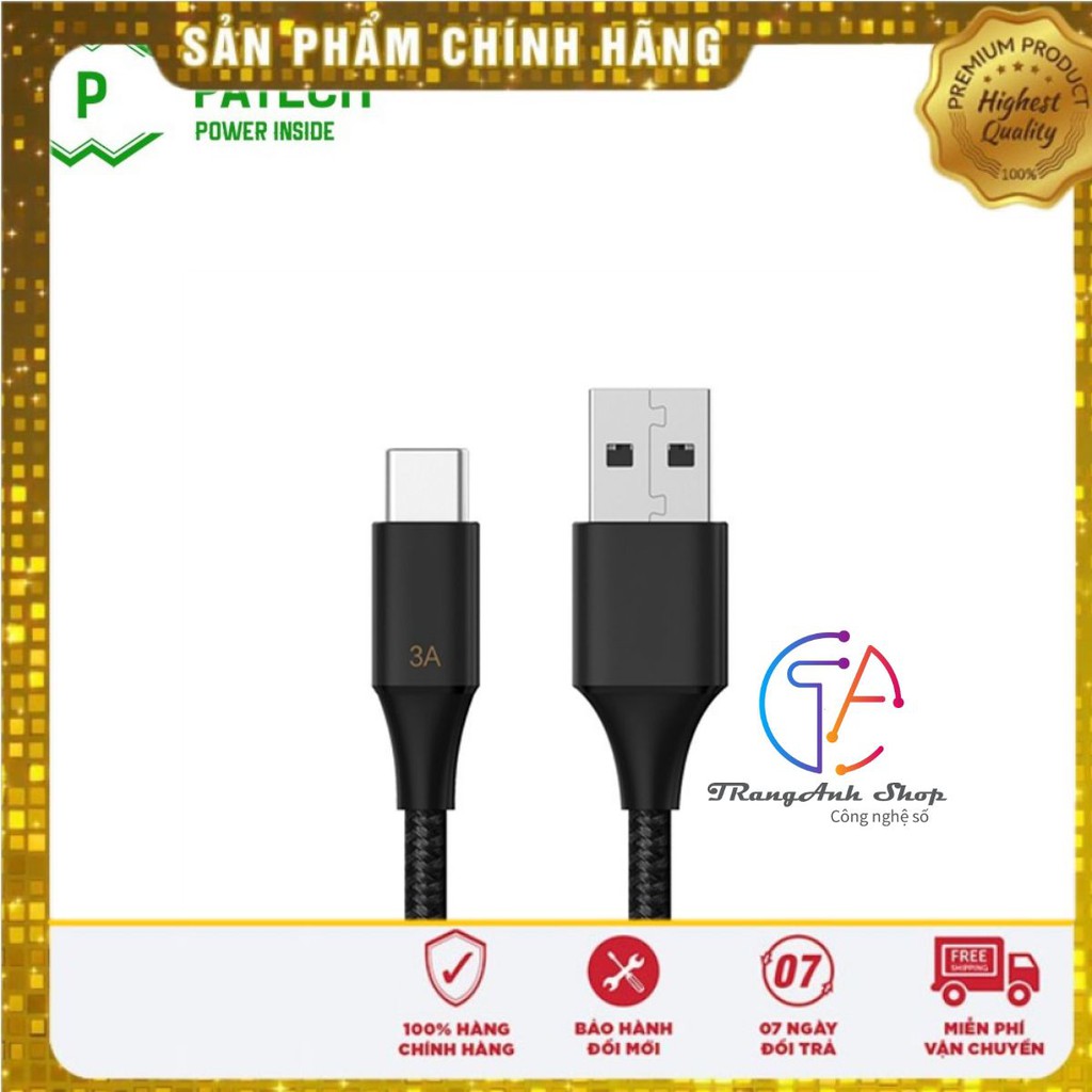 [ FREE SHIP ] Cáp Pisen Quick Type-C 3A braided 1000mm (USB Type-C, Quick Charging ) - Hàng chính hãng