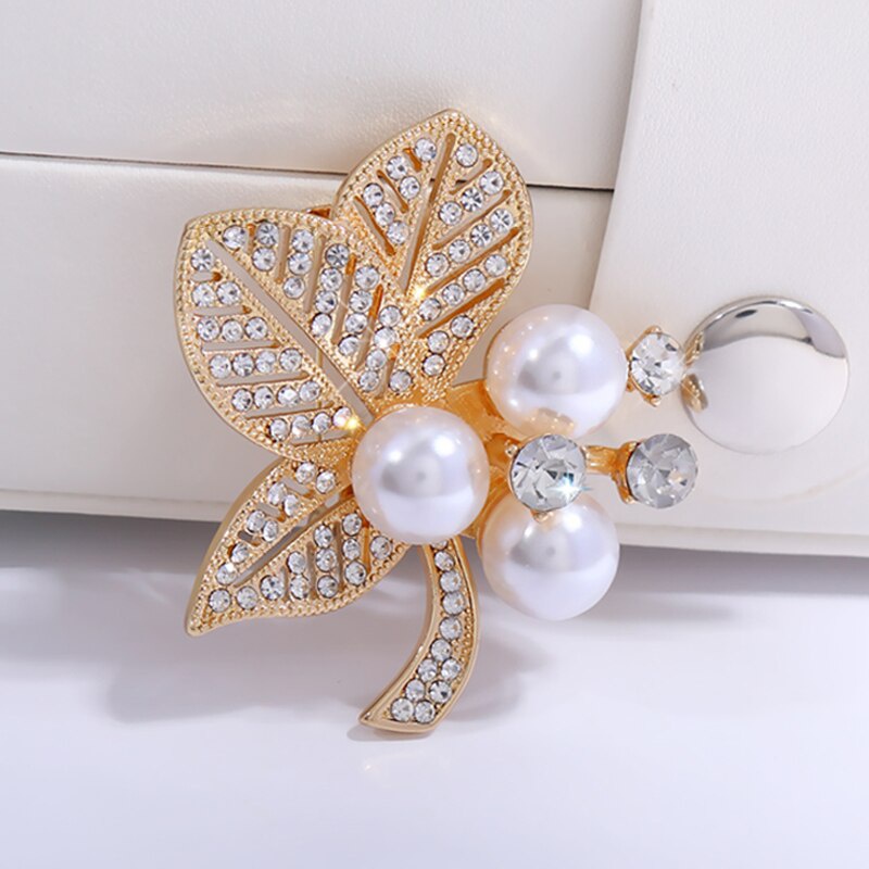 Ghim Cài Áo Hình Bông Hoa Đính Ngọc Trai Nhân Tạo Thời Trang Cho Nữ
