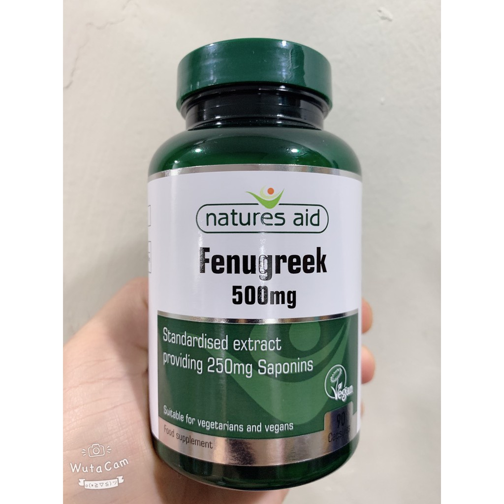 (date 2024) Viên lợi sữa Cỏ cà ri Fenugreek Natures Aid 500mg, Anh, 90 viên