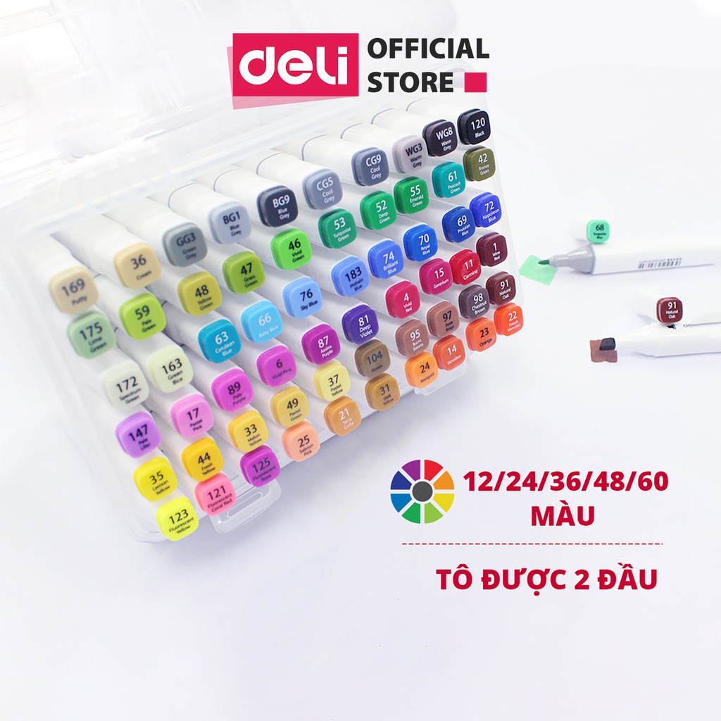 Bút màu marker hai đầu Deli - Bút dấu dòng - Màu vẽ cao cấp - 70801 #8