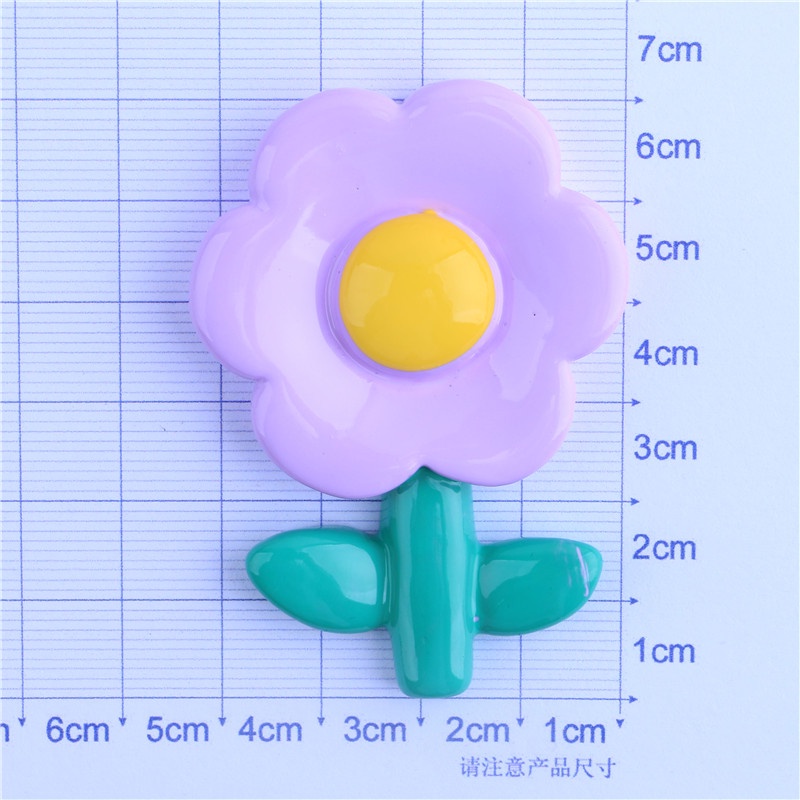 Set 5 Miếng Dán Kẹp Trang Trí Tủ Lạnh/Điện Thoại/Cốc Nước Hình Hoa Hướng Dương Bằng Nhựa Resin