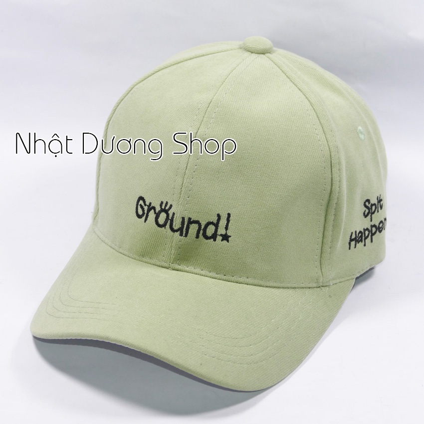 Mũ lưỡi trai ❤️ Nón kết thêu hình chữ Ground chất liệu nhung tăm cao cấp form unisex nam nữ