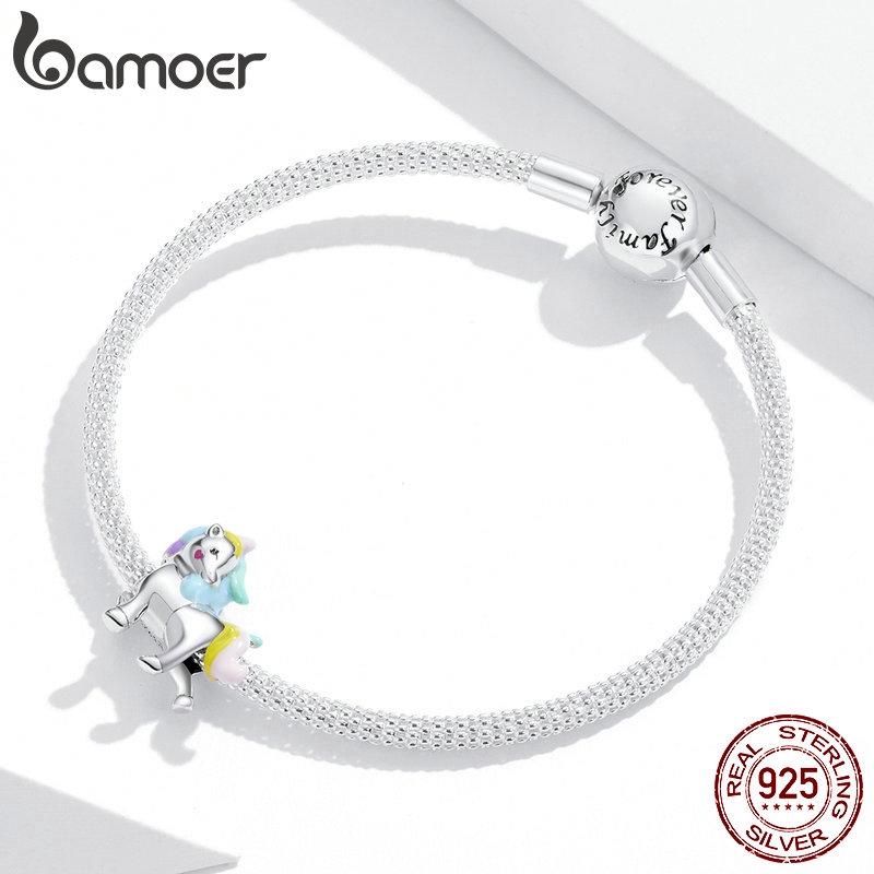 Hạt xỏ vòng tay Bamoer Bạc thời trang dùng để làm trang sức cho nữ SCC1500