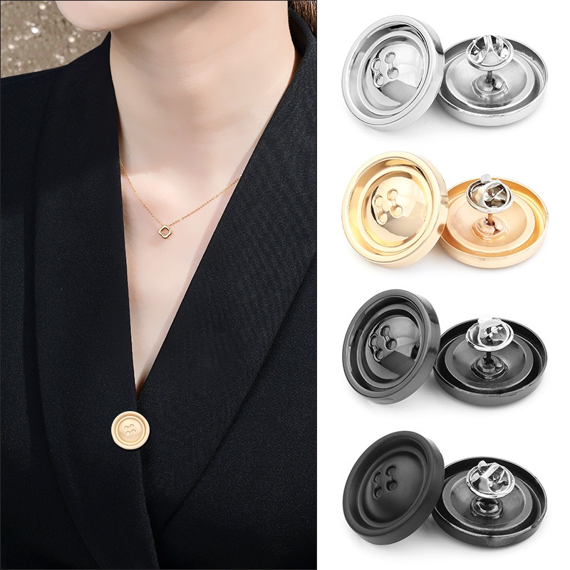 Nút Áo Khoác Cardigan Bốn Mắt Bằng Hợp Kim Không Cần Đinh Có Thể Tháo Rời Trang Trí Chất Lượng Cao