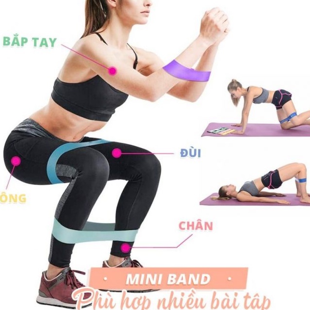 Dây cao su kháng lực tập mông chân REDCORE không bị xoắn dây tập gym resistance miniband