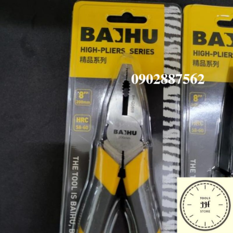 kìm 8inch BAIHU hàng cao cấp thép hrc54 (kìm bằng, kìm cắt, kìm nhọn)