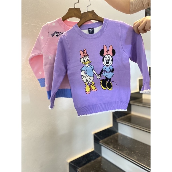 Áo Len Mickey Hàng Chuẩn Quảng Châu Cho Bé Gái Size 100-140(12-29kg)