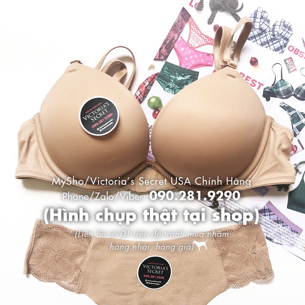[32AA/AA70 - 42] Áo Lót V.S Push-up Plunge (Bronzed Olive - Nâng Nhiều)