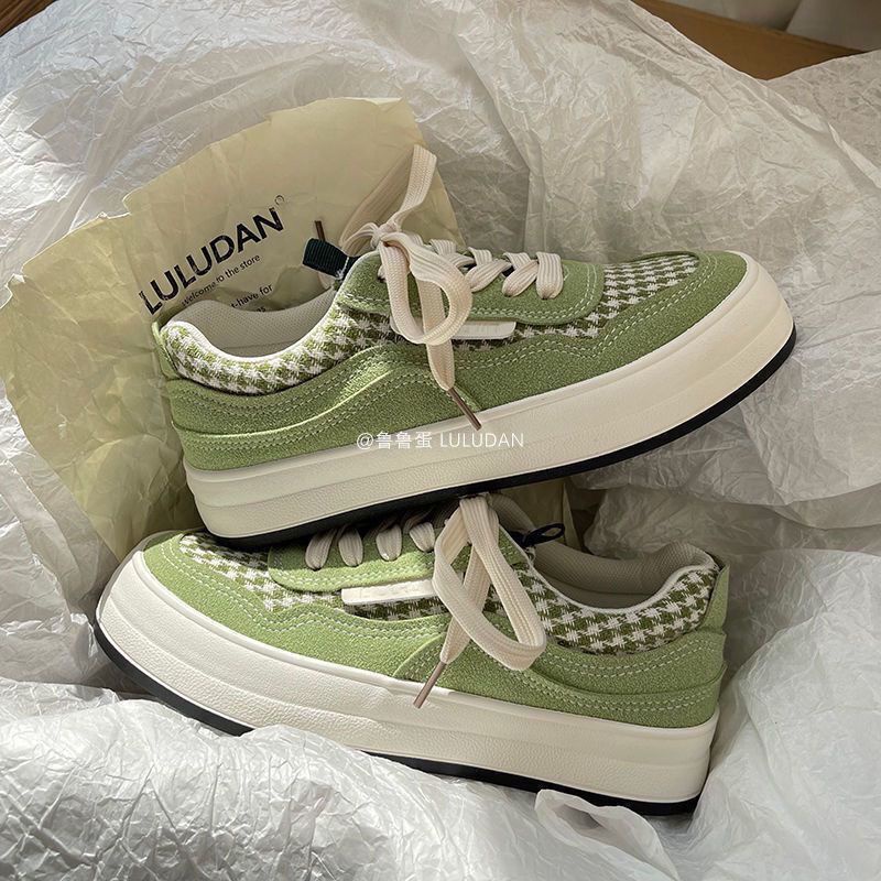 Giày Thể Thao Vải Canvas Màu Xanh Matcha Thời Trang Xuân Hè Cho Nữ