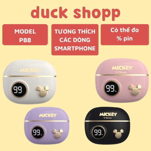 Tai nghe Bluetooth P88 True Wireless TWS Tai nghe nhét trong tai dễ thương Loại bỏ tiếng ồn Tai nghe