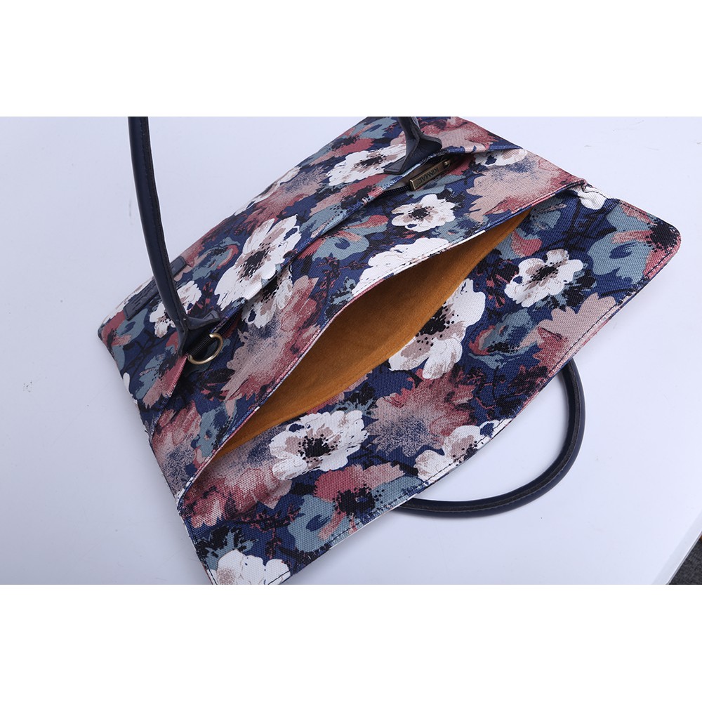 Túi xách + đeo thổ cẩm KinMac for Macbook- Laptop cao cấp ( hoa 5 cánh)