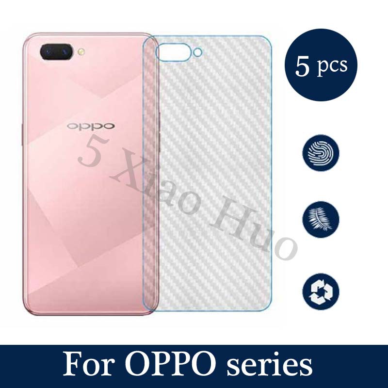 Bộ 5 Miếng Dán Sợi Carbon Bảo Vệ Mặt Sau Cho Oppo F5 F7 F9 F11 Pro F3 Plus