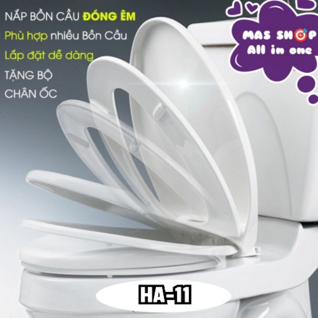 Nắp bồn cầu Hùng Anh HA-11 Rơi êm nhựa Plastic cao cấp