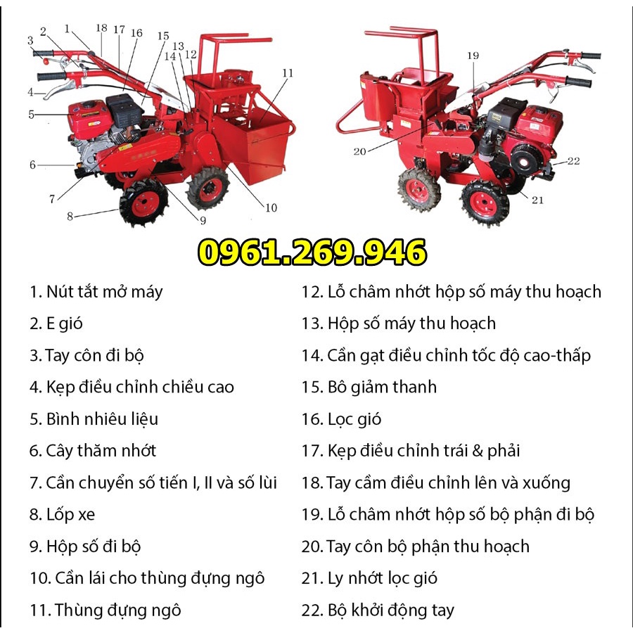 Máy thu hoạch ngô Oshima THB-1C