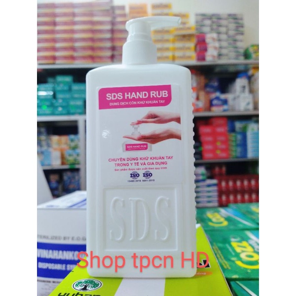 SDS HAND RUB dung dịch cồn khử khuẩn, sát khuẩn tay khô 500ml