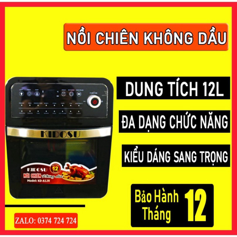 Nồi Chiên Không Dầu 12l KIDOSU Bảng Điều Khiển Điện Tử