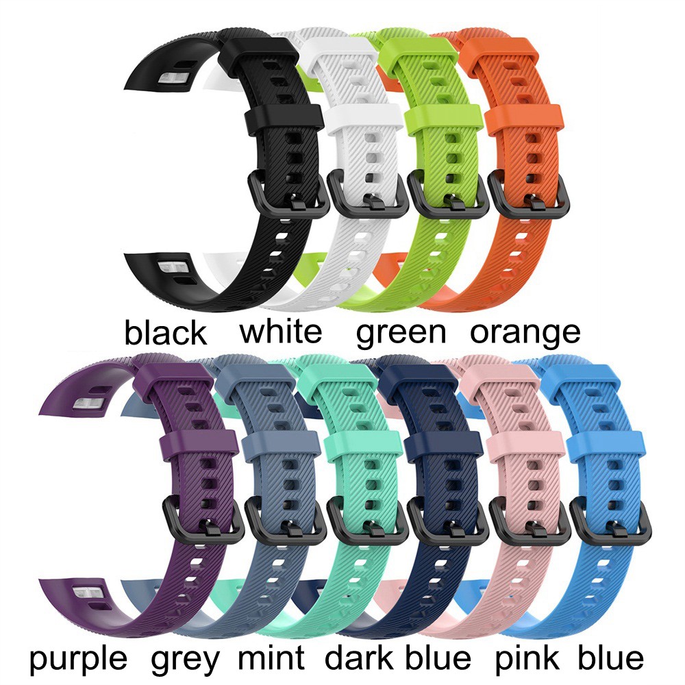 Dây đeo silicon màu trơn cổ điển thay thế dành cho đồng hồ thông minh Honor Band 5 / 4