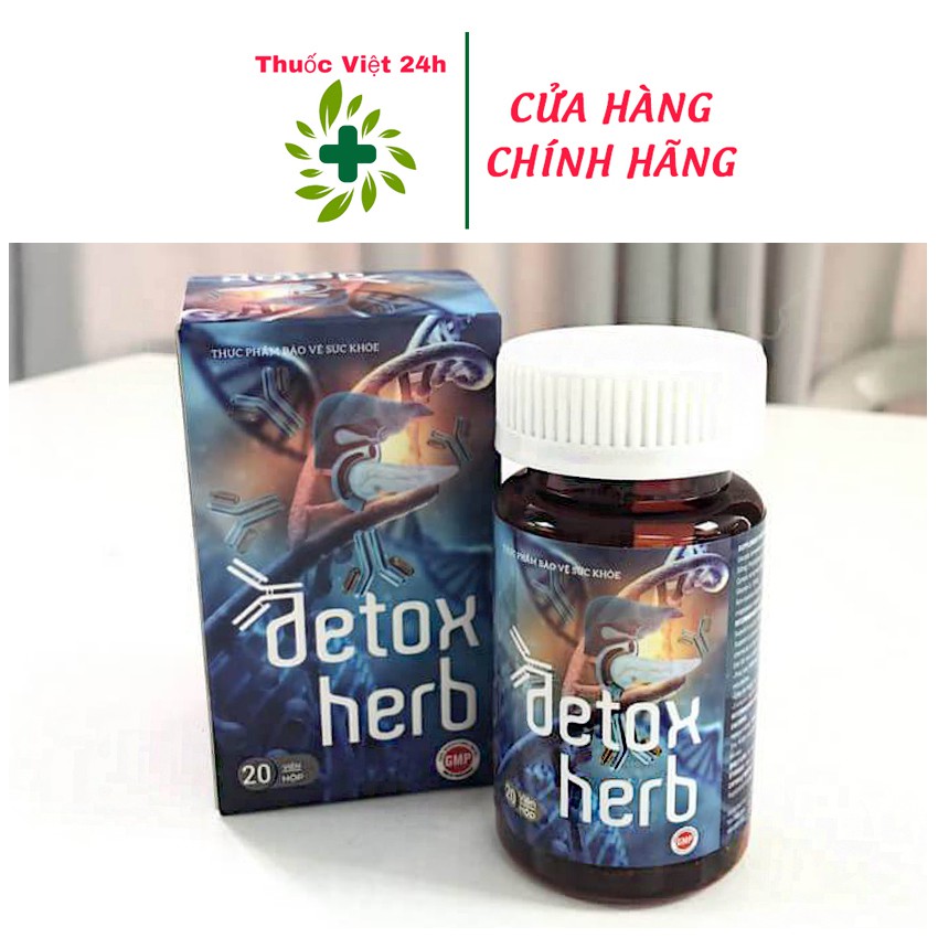 Detoxherb (Hộp 20 viên) Detox herb - Diệt ký sinh trùng thanh lọc cơ thể, phục hồi hệ vi sinh đường ruột - thuocviet24h