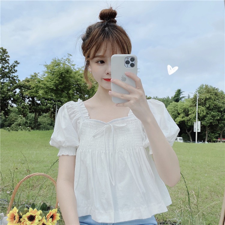 Áo kiểu trễ vai lên form chuẩn Xonxen shop free size mã 6628