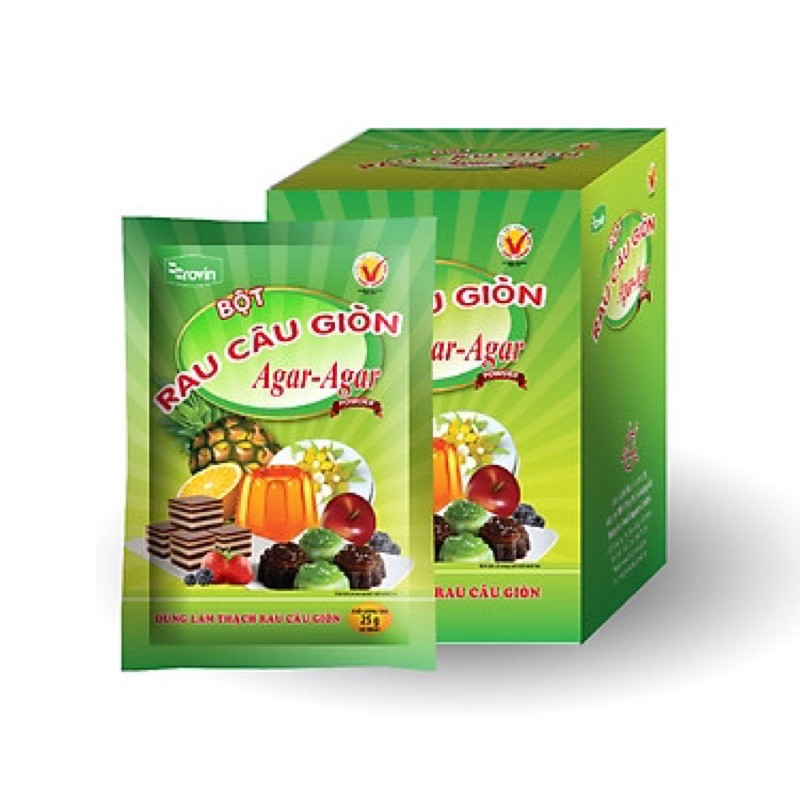 Hộp 10 gói bột rau câu Agar 25g