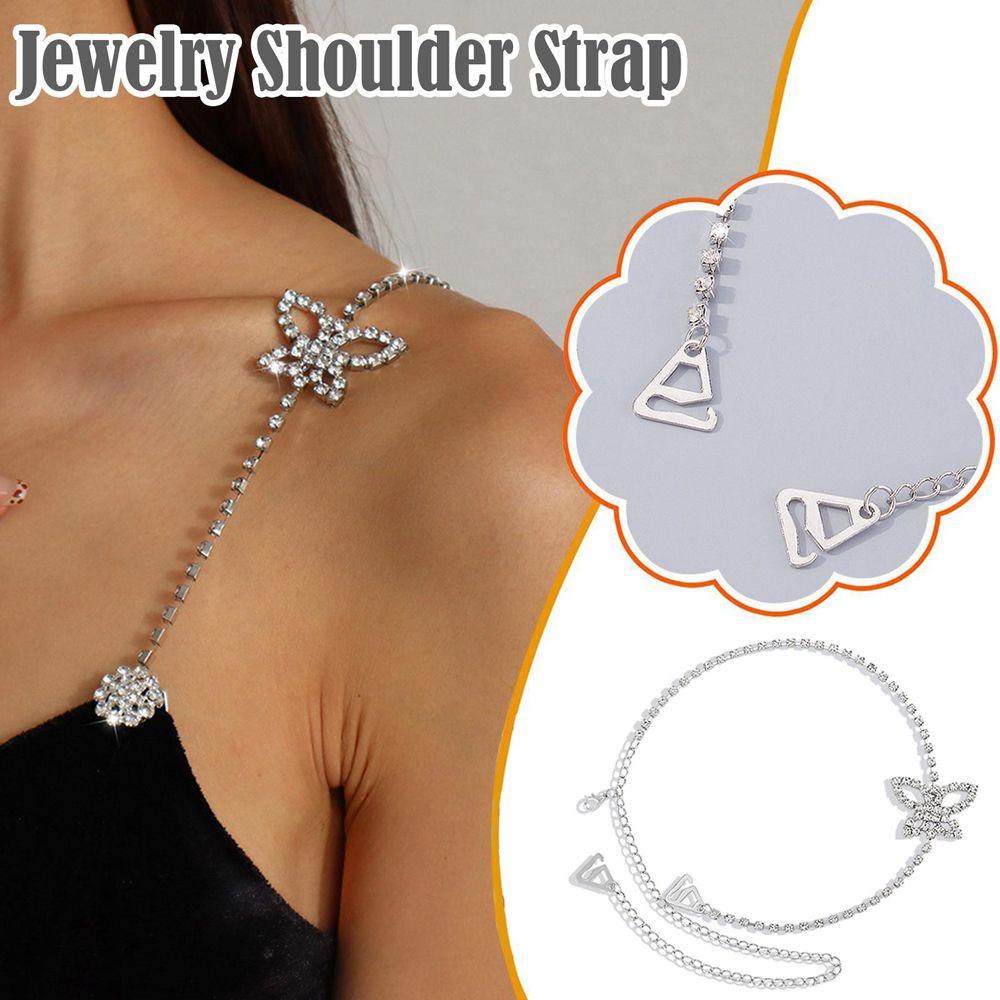 Bộ 3 Dây Đeo Vai / Chân Váy Đính Đá Zircon Chống Trượt Thời Trang Sang Trọng Cho Nữ|Chuỗi Áo Ngực