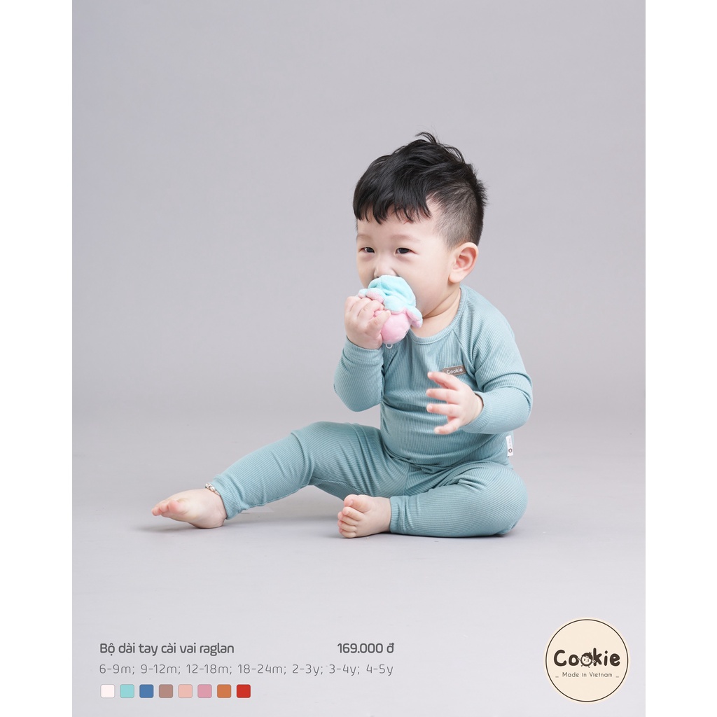 COOKIE- Bộ dài tay cài vai raglan Cookie cho bé