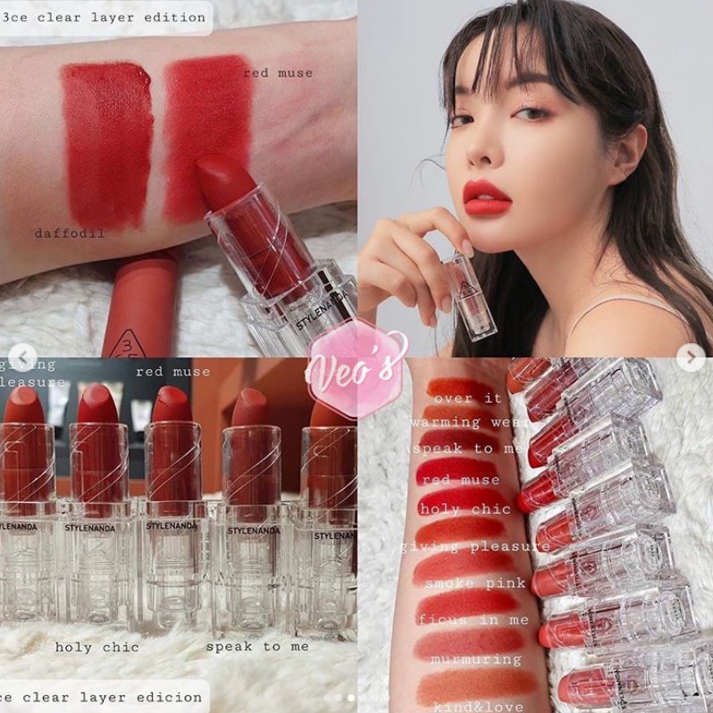 Son thỏi lì 3CE Soft Matte Lipstick Clear Layer Edition