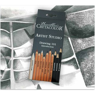 [Giá Tốt] Bộ chì vẽ Cretacolor Artist Studio Drawing 101 gồm 10 cây chì 1 cây blend
