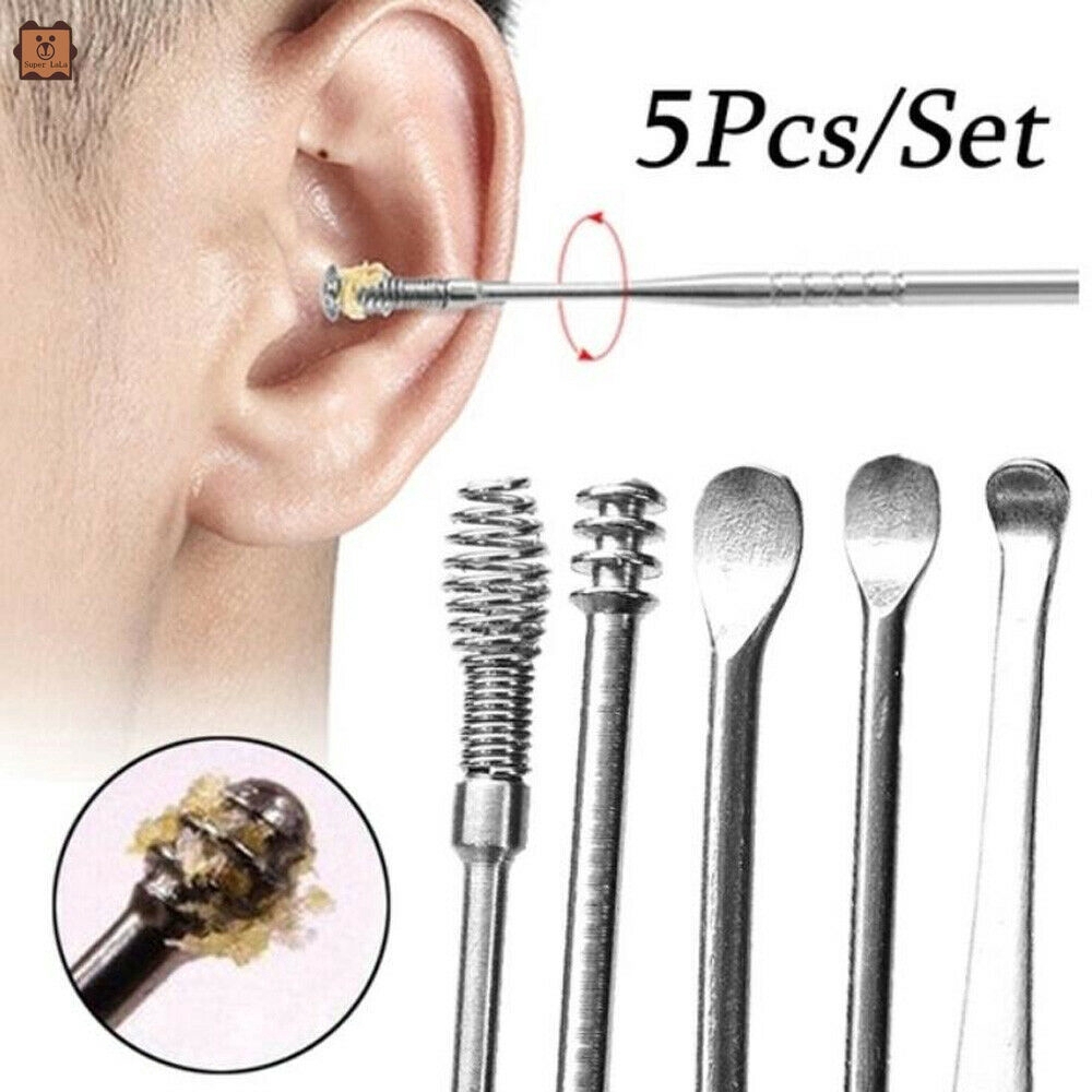 Set 5 Dụng Cụ Lấy Ráy Tai Bằng Thép Không Gỉ Tiện Lợi