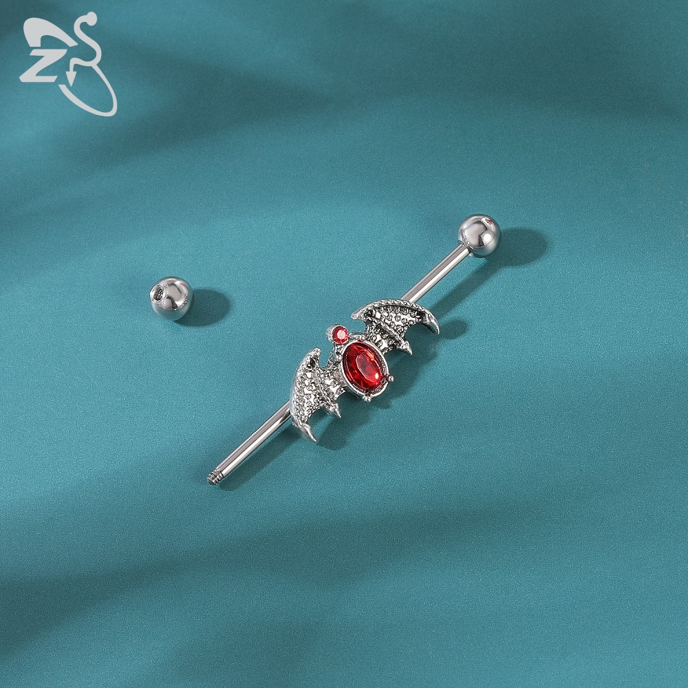 1 Khuyên đeo tai hình mặt trăng/ong bằng thép không gỉ 14g / 16g