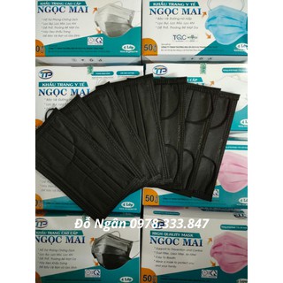 1 Thùng Khẩu Trang Y Tế Chất Lượng Cao 4 Lớp Ngọc Mai Màu Xám, Trắng, Xanh, Đen, Hồng  (50 Hộp/1 thùng)