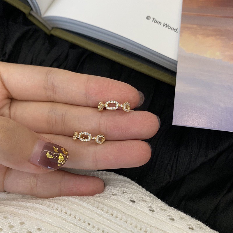 Khuyên kẹp vành tai không xỏ lỗ đính đá zircon thanh lịch phong cách Pháp cho nữ