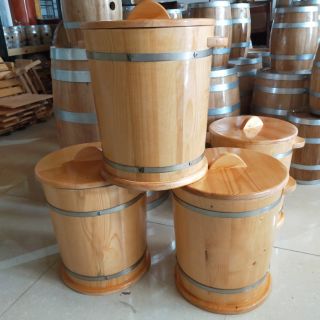 Thùng gỗ đựng gạo phong thủy 20kg