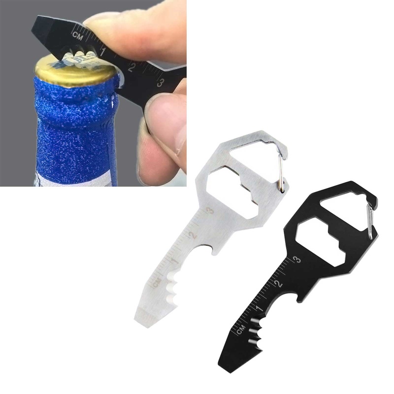 Dụng cụ bỏ túi 6 trong 1 bằng thép không gỉ chuyên dụng khui nắp/cắm trại/ sửa xe đạp