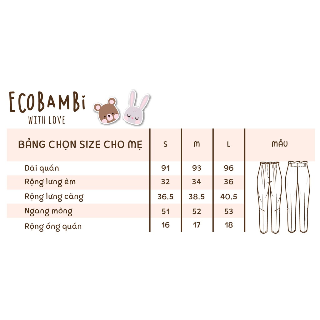 Quần nữ form baggy ECOBAMBI tencel denim