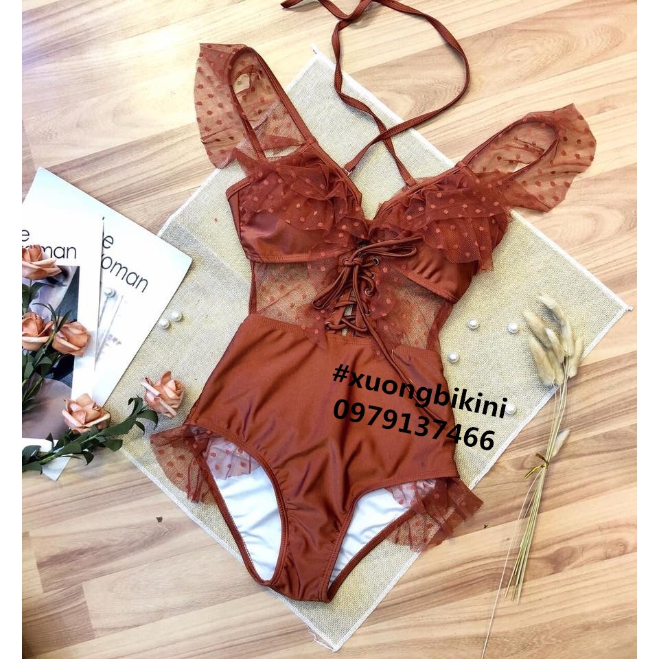 Bikini bèo lưới chấm bi-hàng Quảng Châu cao cấp, ảnh thật shop chụp