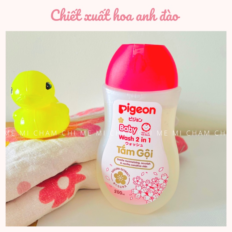 Sữa Tắm Gội Pigeon 200ml Chiết Xuất Thiên Nhiên Dịu Nhẹ Cho Bé