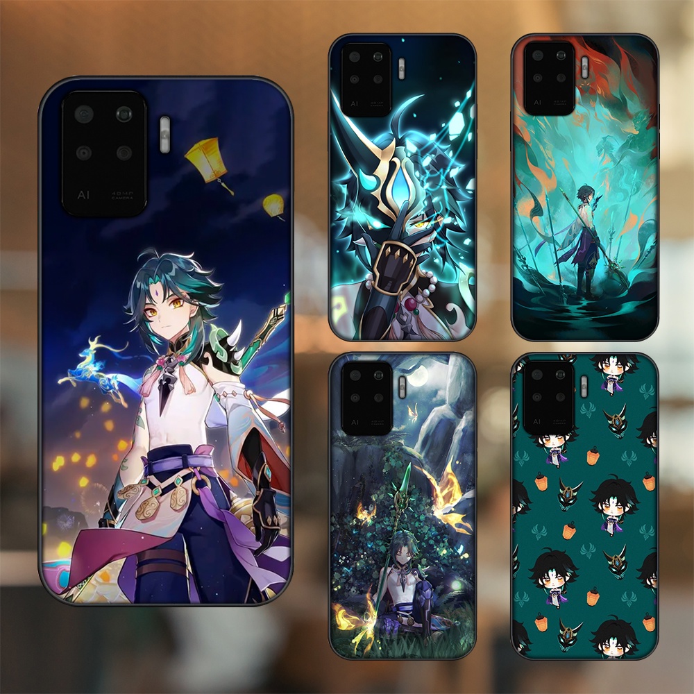 Ốp lưng Oppo A94 viền đen in hình Xiao Genshin Impact
