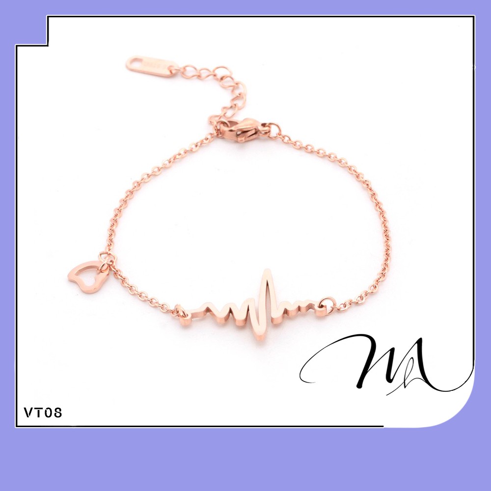 Lắc tay nữ nhịp tim phong cách Hàn Quốc Titan không gỉ - VT08