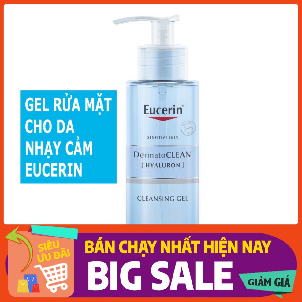✅[CHÍNH HÃNG] Sữa Rửa Mặt Eucerin cho Da Nhạy Cảm Eucerin DermatoCLEAN [HYALURON] Cleansing Gel 200ml - Refreshing
