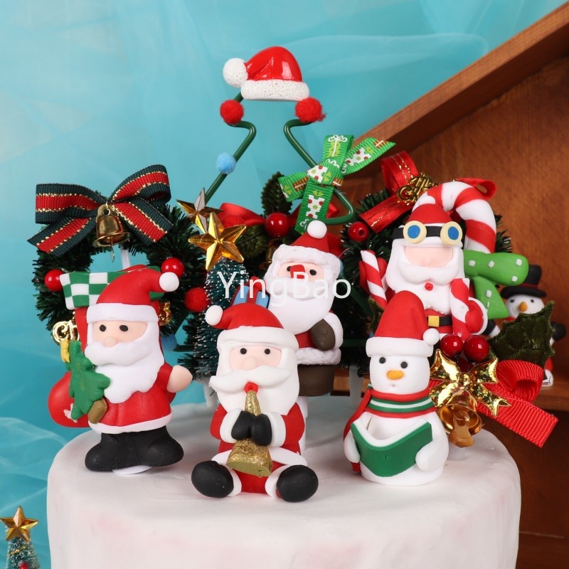 Que Cắm Trang Trí Bánh Kem Hình Giáng Sinh / Ông Già Noel / Tuần Lộc / Người Tuyết