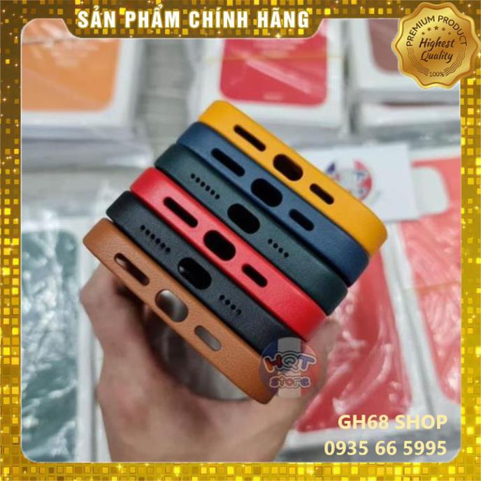 Ốp lưng da Leather Case hỗ trợ sạc không dây cho IPhone 12 Pro Max / 12 Pro / 12 (Da Bò Thật)