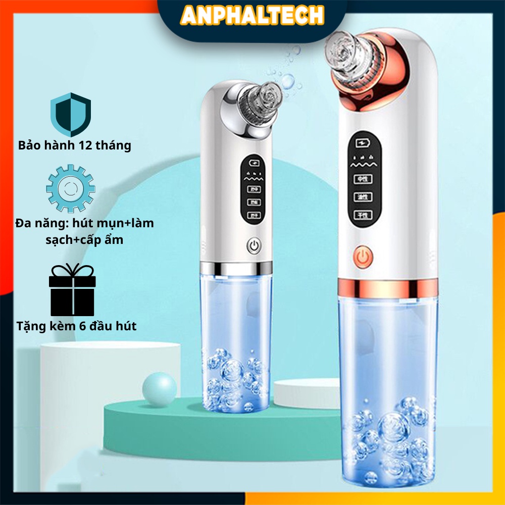 Máy Hút Mụn Mini Anphaltech Store Thế Hệ Mới-Hút Mụn Đầu Đen, Mụn Cám, Bã Nhờn, Làm Sạch, Phun Oxy Dưỡng Ẩm