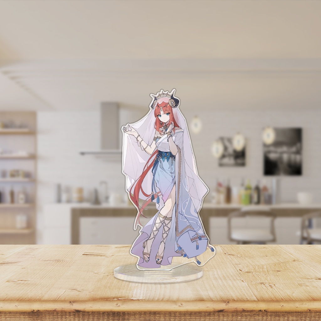 Standee mica in hình nhân vật anime Nilou, elysia trong Genshin impact để trang trí bàn học bàn làm việc