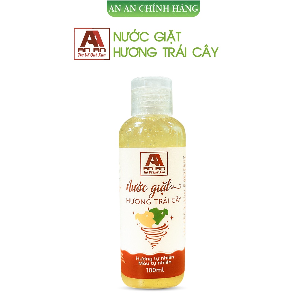 Nước giặt quần áo, nước giăt xả AN AN 100ml  hữu cơ an toàn cho em bé và cho trẻ sơ sinh.