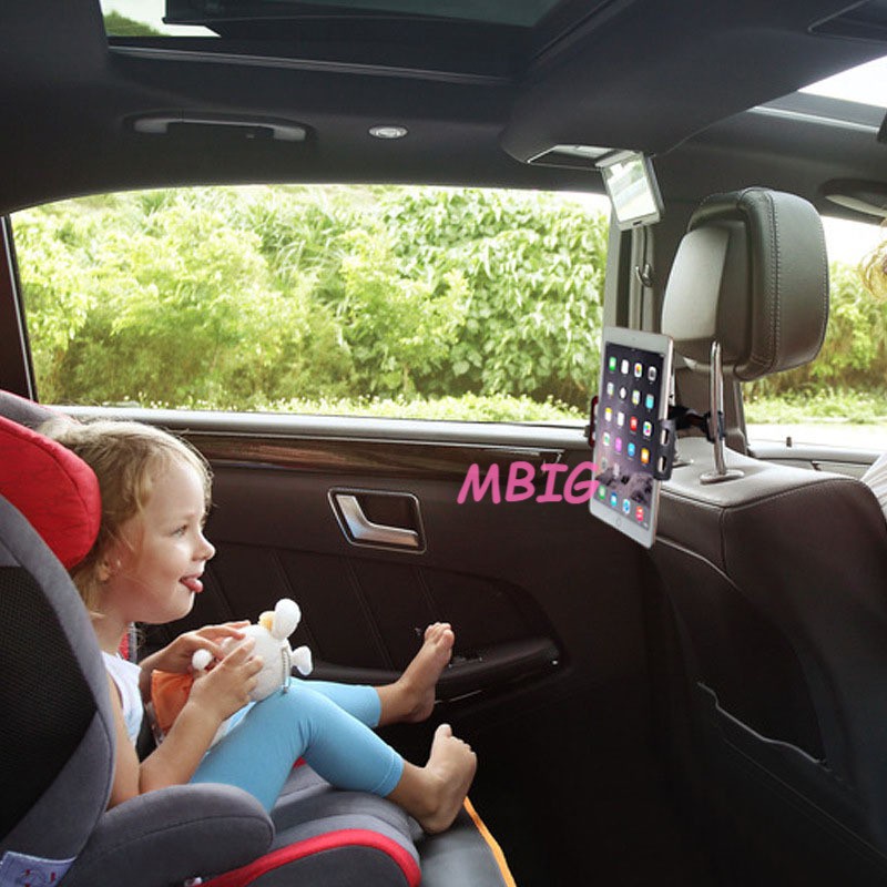 Giá đỡ điện thoại/máy tính bảng iPad Mini Pro gắn phía sau ghế trên xe hơi xoay 360 độ tiện dụng loa bluetooth