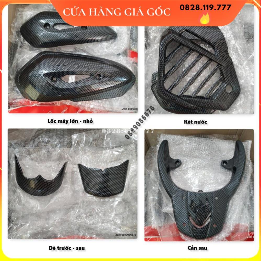 Phụ kiện, ốp trang trí, bảo vệ xe máy Honda SH Mode 2013, 2014, 2015, 2016, 2017, 2018, 2019 Carbon, Cacbon