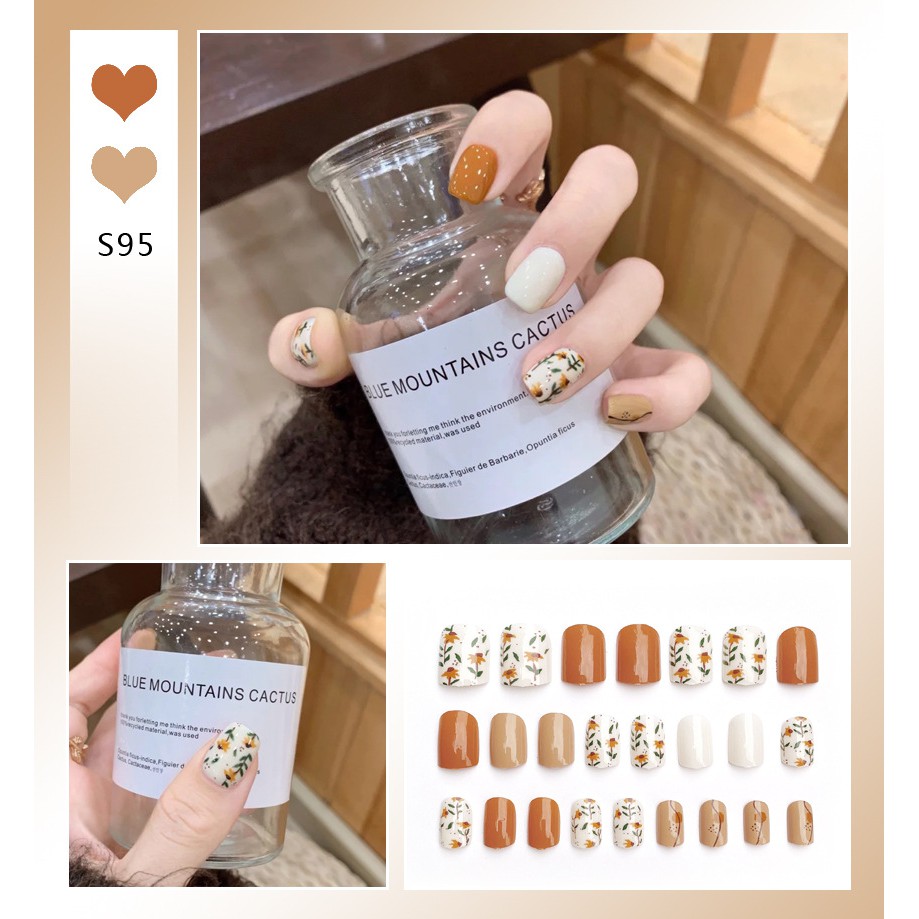 Set 24 M&oacute;ng Tay Nail Giả Nghệ Thuật Full Box (TẶNG KEO D&Aacute;N)