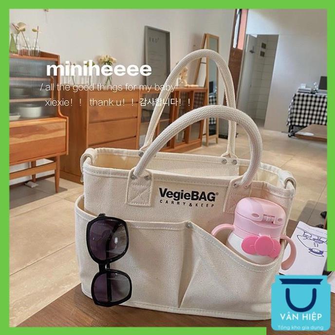 [LOẠI 1 Túi Xách Vải Bỉm Sữa Đa Năng VEGIEBAG Nữ nhiều ngăn Hàn Quốc Cao Cấp Cho Mẹ và Bé giá rẻ